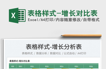 2025表格样式-增长对比表免费下载