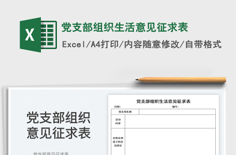 2024党支部组织生活意见征求表exce表格