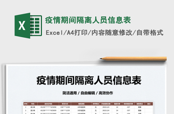 2025疫情期间隔离人员信息表免费下载