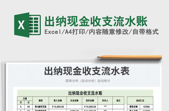 2025出纳现金收支流水账免费下载