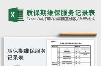 2025质保期维保服务记录表免费下载