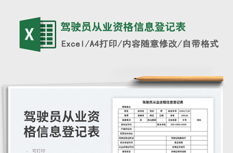 2025驾驶员从业资格信息登记表免费下载
