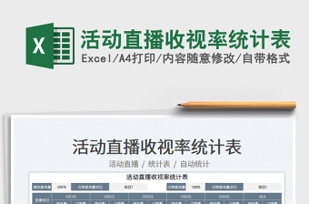 2025活动直播收视率统计表免费下载