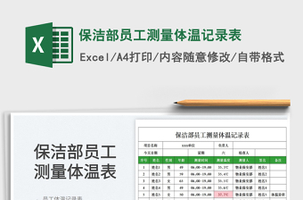 2025保洁部员工测量体温记录表免费下载