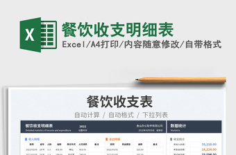 2025餐饮收支明细表免费下载