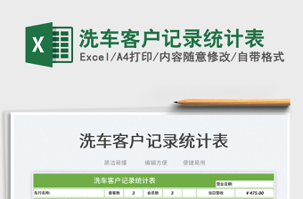 2025洗车记录excel表格大全