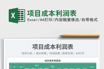 2025项目成本利润表免费下载