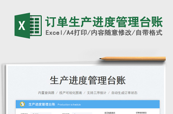 2025订单生产进度管理台账免费下载