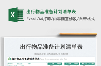 2025出行物品准备计划清单表