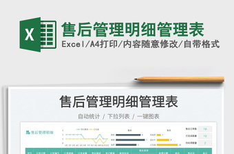 2025售后管理明细管理表