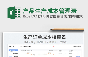 2025产品生产成本管理表