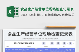 2025食品生产经营单位现场检查记录表