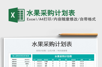 2025水果采购计划表