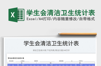 2025学生会清洁卫生统计表