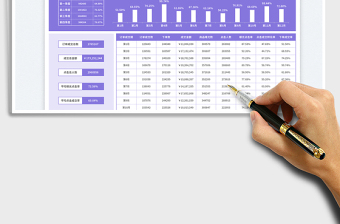 2025小清新紫色直播间运营数据报表