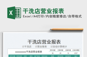 2025干洗店营业报表
