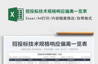 2025招投标技术规格响应偏离一览表