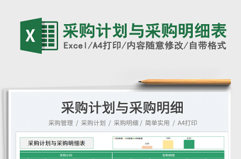 2025采购计划与采购明细表