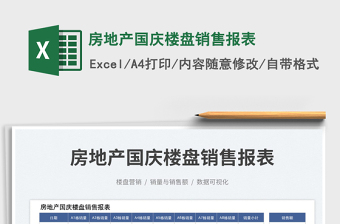 2025房地产国庆楼盘销售报表