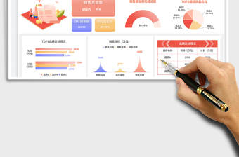 开门红销售业绩可视化报表exce表格免费下载