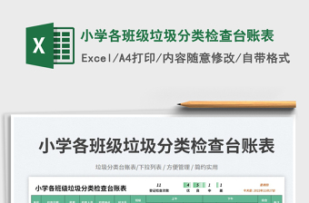 2025小学各班级垃圾分类检查台账表免费下载