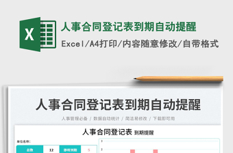 2025人事合同登记表到期自动提醒免费下载