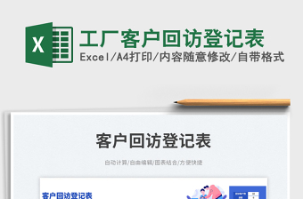 2025工厂客户回访登记表免费下载