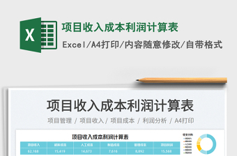 2025项目收入成本利润计算表免费下载