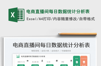 2025电商直播间每日数据统计分析表免费下载