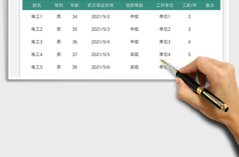 2025电工资质统计表免费下载