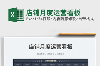 2025店铺月度运营看板免费下载