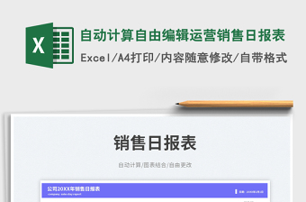2025自动计算自由编辑运营销售日报表免费下载