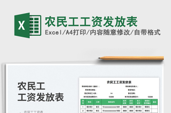 2025农民工工资发放表免费下载