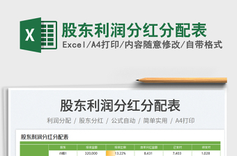 2025股东利润分红分配表免费下载