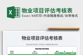 2025物业项目评估考核表免费下载