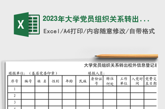 2025年大学党员组织关系转出校外信息登记表