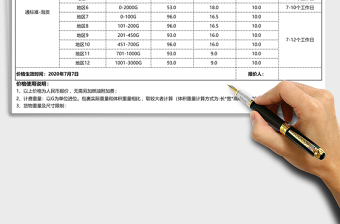 快递物流泡货报价表