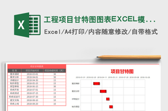 工程项目甘特图图表EXCEL模版