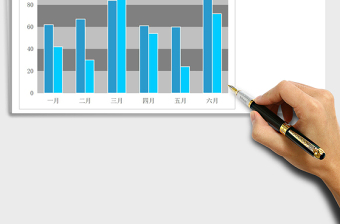 背景隔行填充柱形图Excel图表