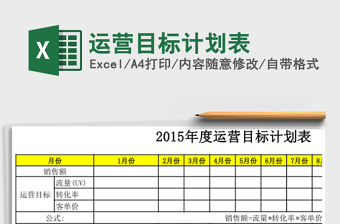 运营目标计划表