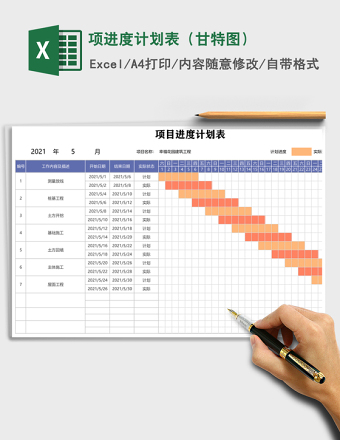 项进度计划表（甘特图）
