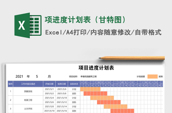 项进度计划表（甘特图）