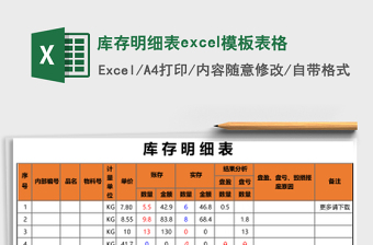 2025库存明细表excel模板表格