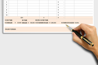 业务人员日常工作汇报销售日报excel模板