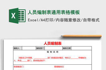 2025人员编制表通用表格模板