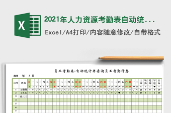 2025年人力资源考勤表自动统计模板