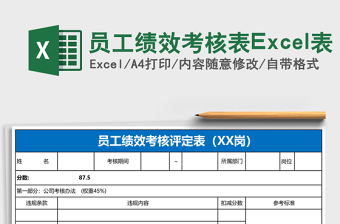简约员工绩效考核表Excel表