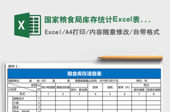 2025国家粮食局库存统计Excel表格