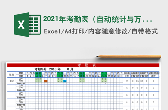 2025年考勤表（自动统计与万年历）