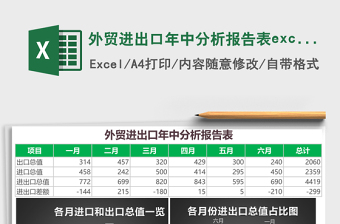 2025外贸进出口年中分析报告表excel表格模板
